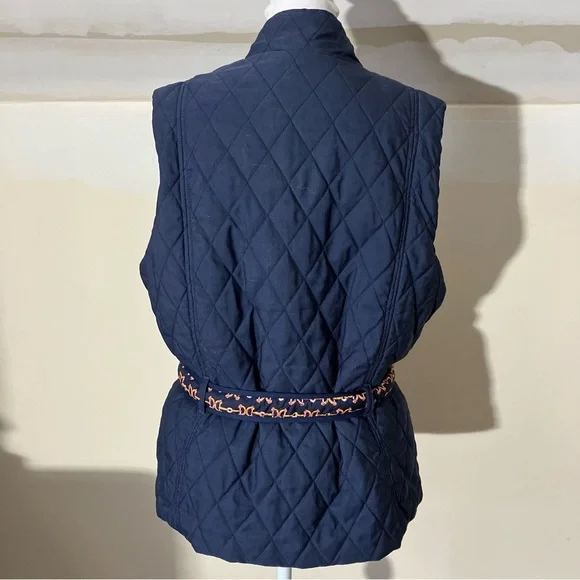 Lilly Pulitzer Hana Reversible Quilted Vest in Navy Horsebit pattern size Medium - Picture 5 of 11
